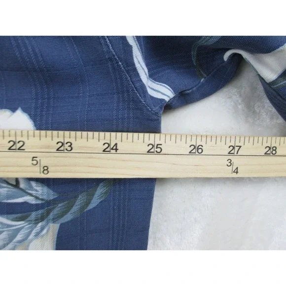 Tommy Bahama Shirt Mens Large Blue Floral Silk Button Up Casual * - Picture 9 of 11